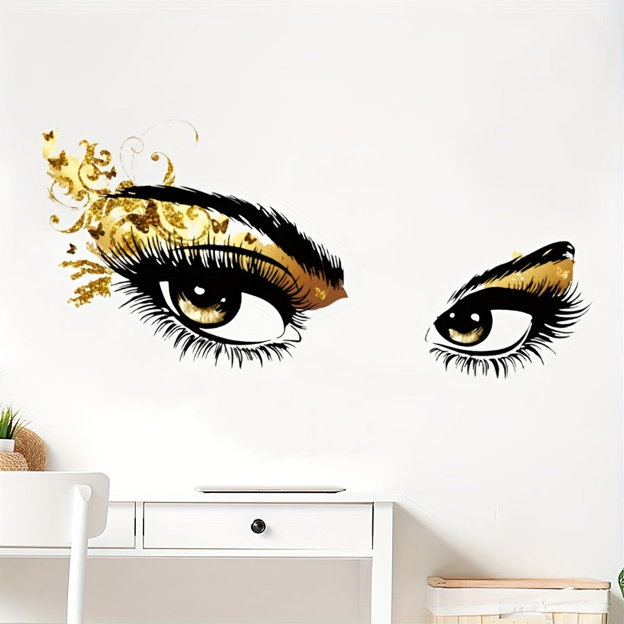 Black and Gold Glitter Wall Decal for Bedroom Living Room Study Self-Adhesive PVC Sticker