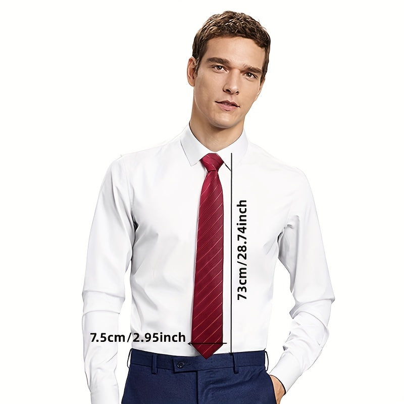 Мужской набор подарков: галстук, нагрудный платок, запонки, зажим для галстука, булавка на лацкан, полиэстер, тканая подарочная коробка