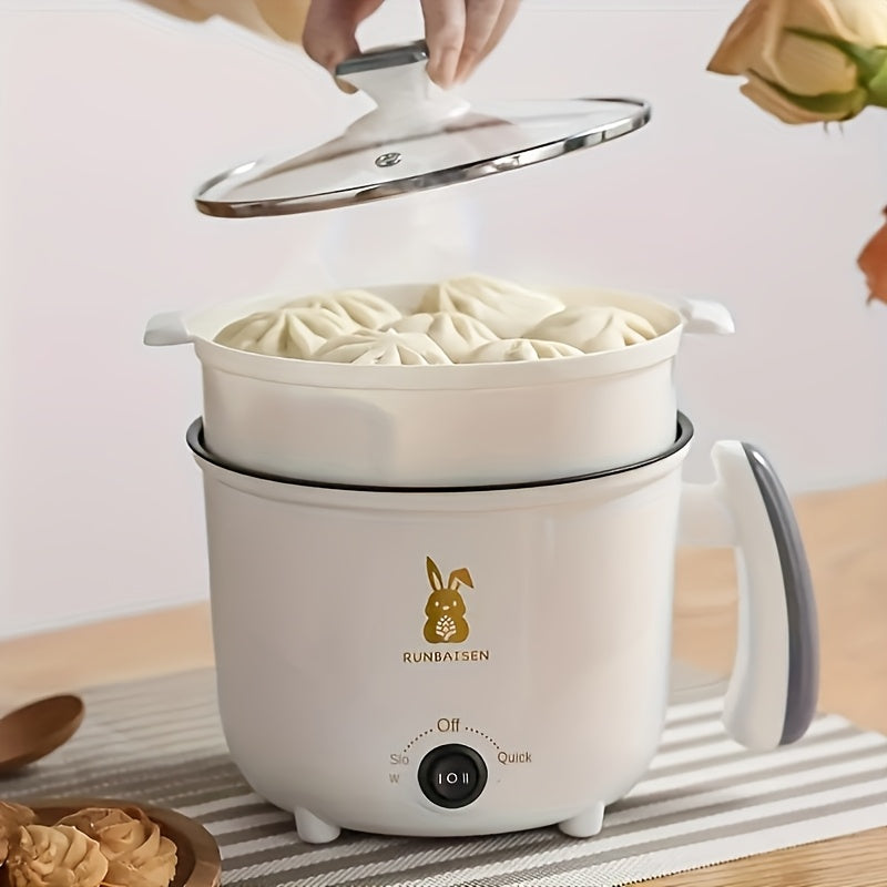 Yotoqxona, ofislar va karavonlar uchun elektr issiq qozon. Qaynatish, bug'lash, qovurish va qovurish uchun ko'p funksiyali. Yopishmaydigan yuzasi Evropa standarti rozetkasi bilan.