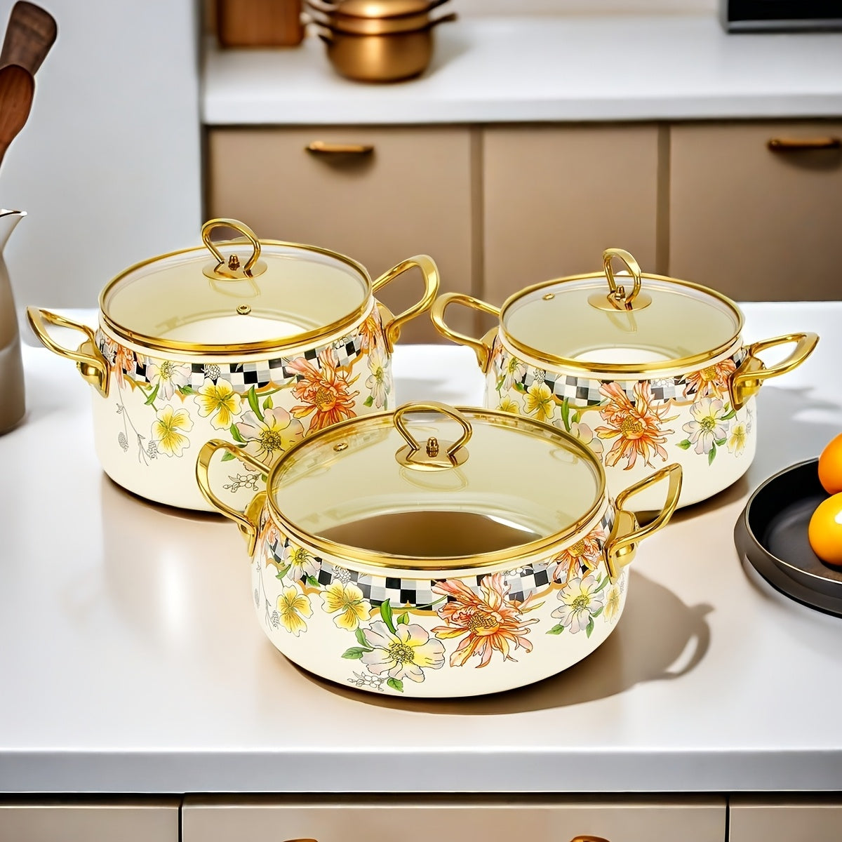 Qoplangan pishirish qozoni, pishirish va bug'lash uchun bardoshli keramik oshxona anjomlari