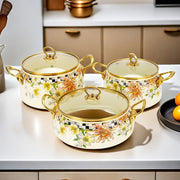 Qoplangan pishirish qozoni, pishirish va bug'lash uchun bardoshli keramik oshxona anjomlari