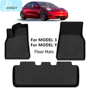 Non-Slip PU Leather Floor Mats for Tesla Model 3 and Y, Easy Clean, Stylish