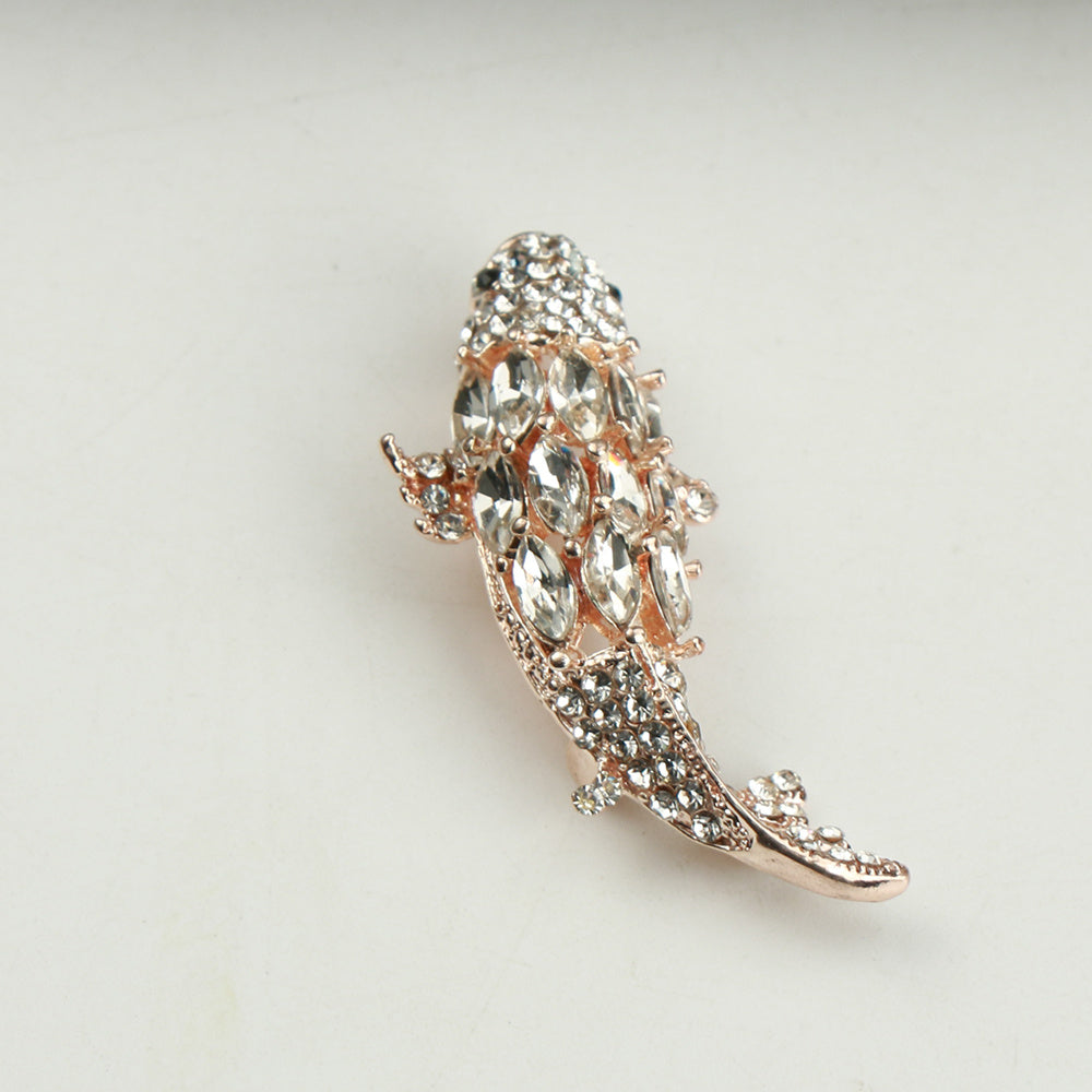 Koi Fish Brooch Pin Enamel Rhinestone Jewelry Fashion Accessory