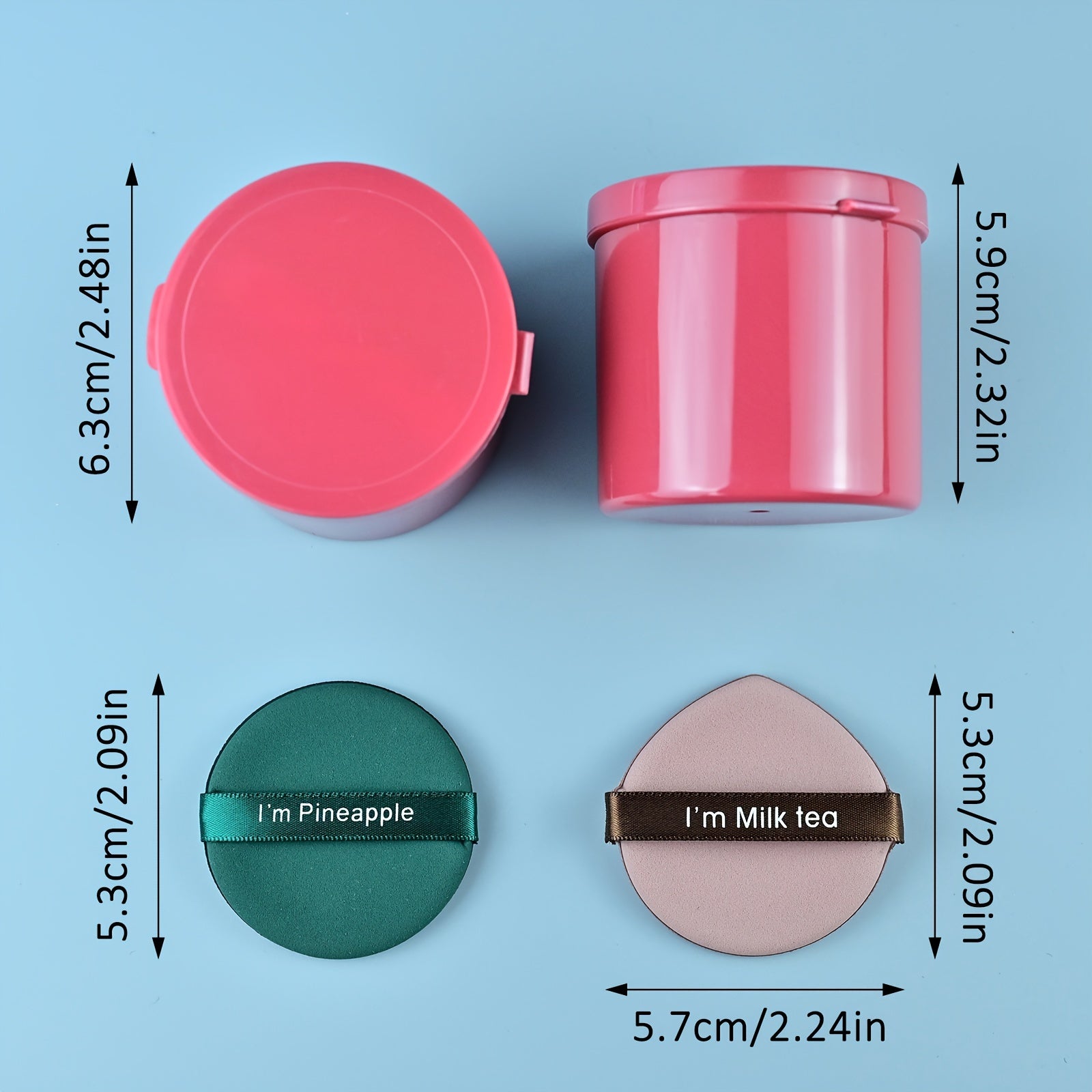 Set de 7 esponjas de maquillaje con estuche de almacenamiento, poliuretano hidrofílico, formas redondas y en forma de lágrima para base en polvo y BB Cream