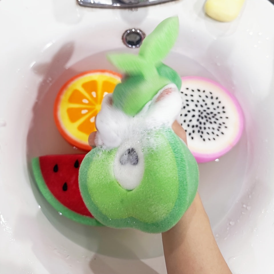 4 ta meva shaklidagi tozalash gubkalari poliuretan materialidan tayyorlangan. Ushbu ko'p maqsadli tozalash padlari oshxonada, hammomda, idishlarda, avtomobil yuvishda va supermarketda foydalanish uchun mukammaldir. To'plamda nok, apelsin, ajdar meva va