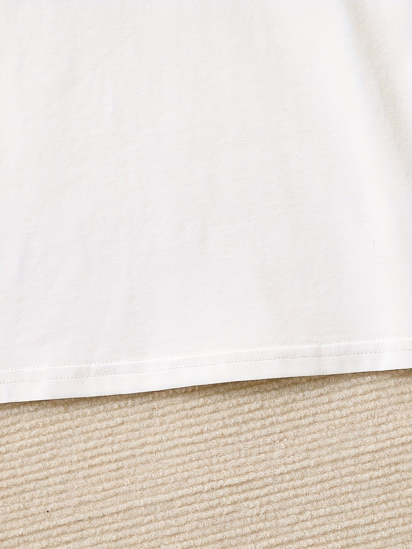 Girls' Cotton Knit Top with Lace Collar for Summer Breathable and Machine Washable