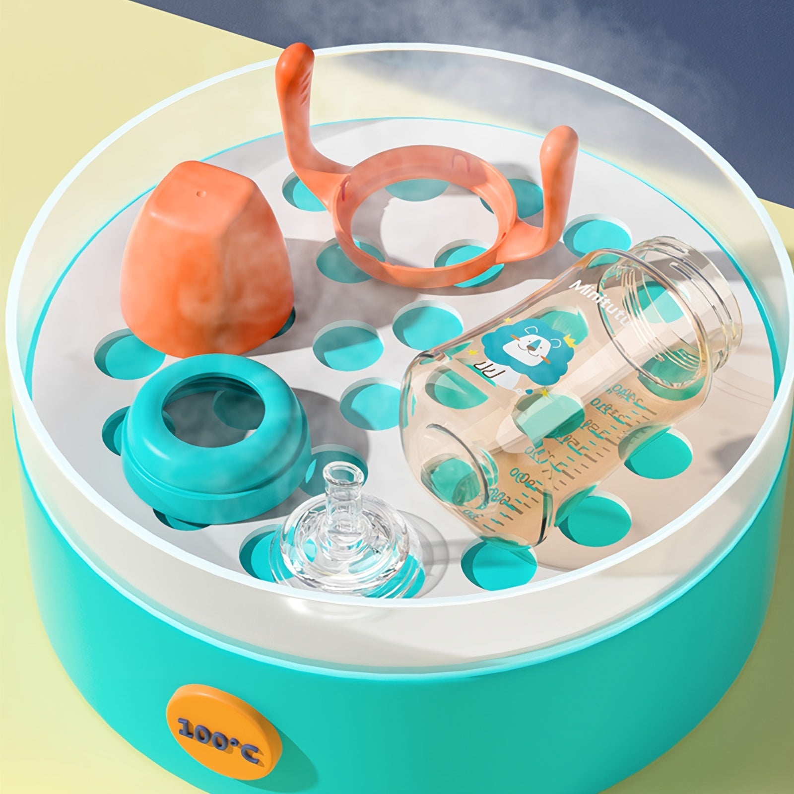 Weighted Plastic Sippy Cup for Toddlers with Handles and 3 Spouts Leak Proof Non Slip