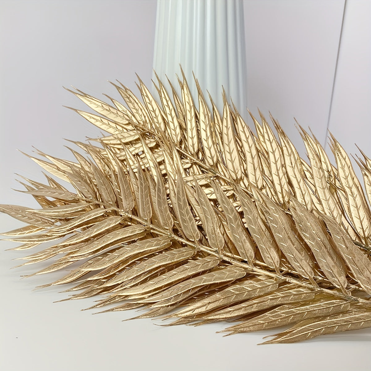 10pcs Artificial Golden Willow Leaves Foliage for Home Decor and Events