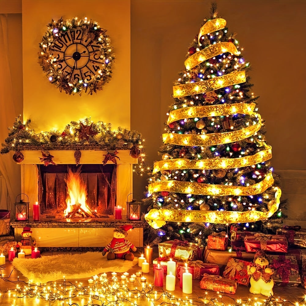 Christmas LED String Lights 6.5ft 20pcs Velvet Curtain Lights Indoor Outdoor Decor