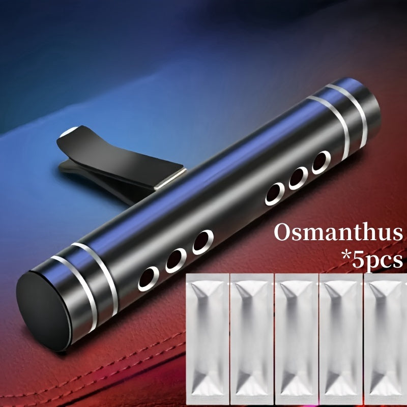 Car Air Freshener Set Aluminum Alloy Vent Clip Diffuser with 5 Refills