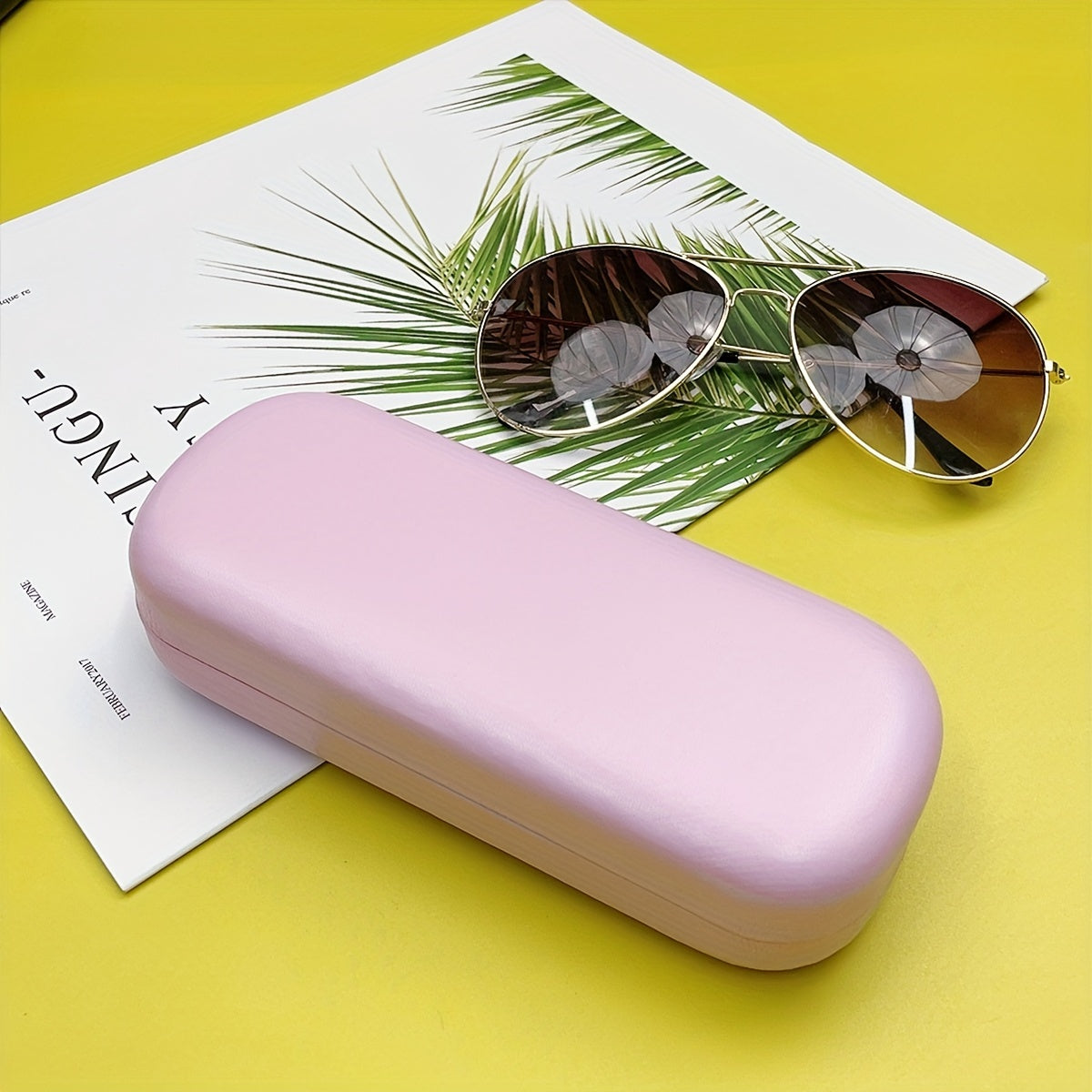 Sturdy Leather Eyeglass Case with Snap Closure and Soft Lining for Travel