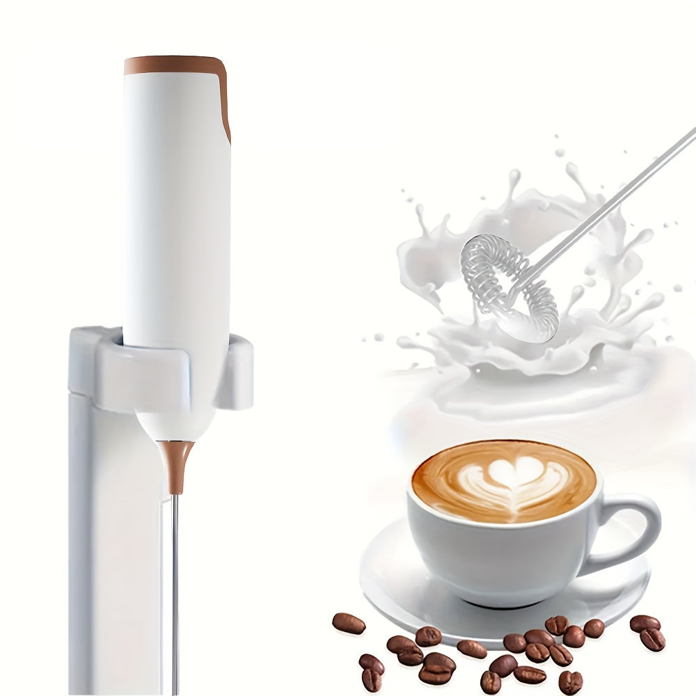 Electric Milk Frother Battery Operated Stainless Steel for Frothy Coffee Drinks