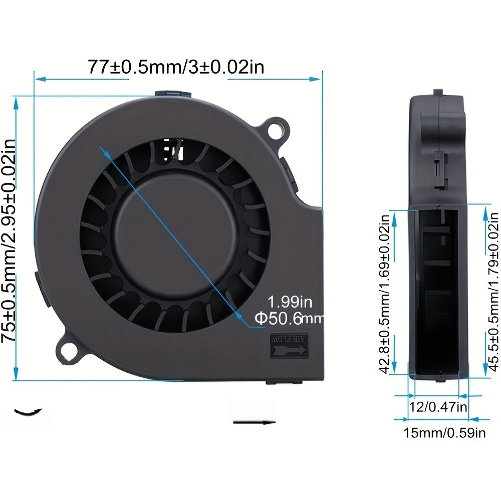 75mm USB Cooling Fan 75x75x15mm 5V Brushless Blower for Electronics Cooling