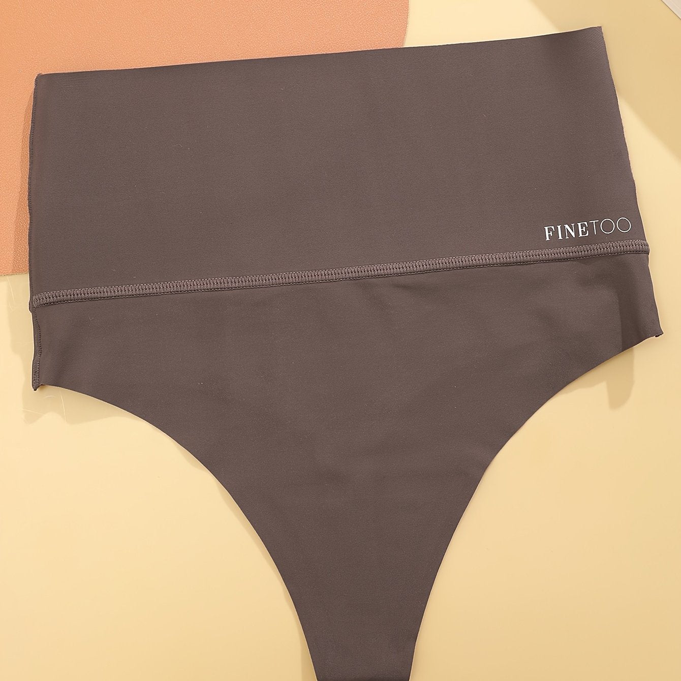 Women's High Waisted Tummy Control Thongs with Soft Stretchy Fabric