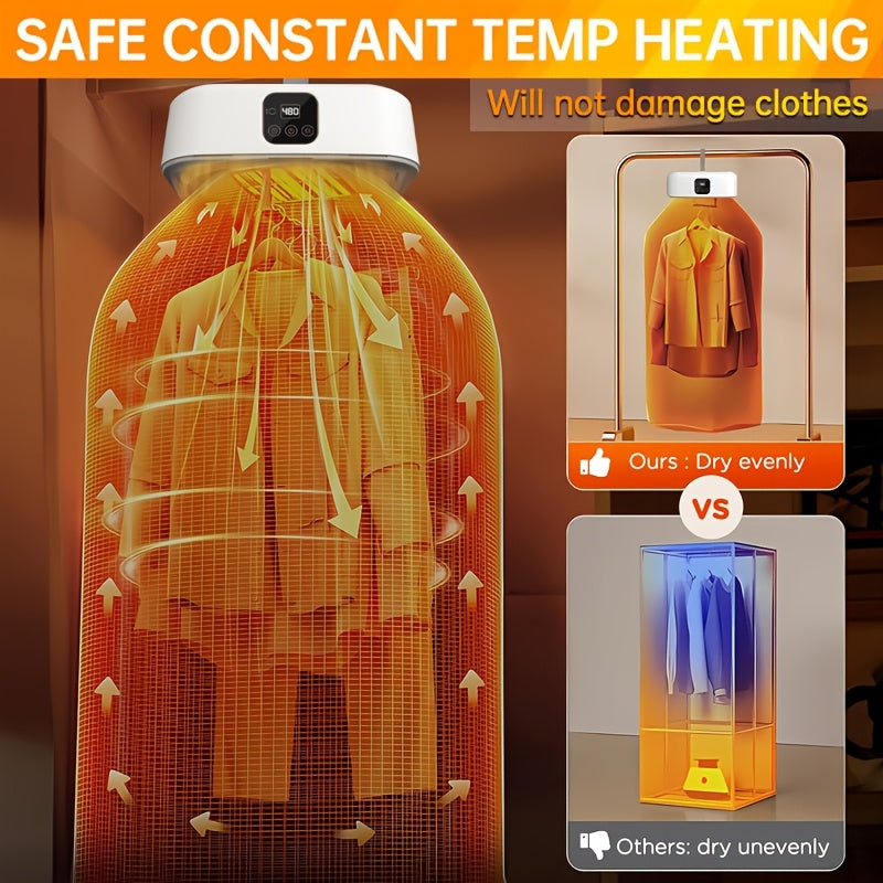 Plug-in Folding Clothes Dryer 550W Yuqori quvvatli tez quritish aqlli tegish