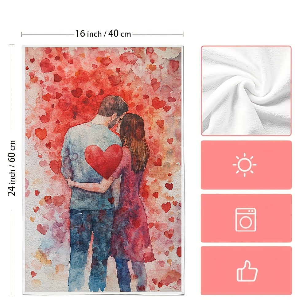 Set of 2 Ultra Soft Kitchen Towels 16x24 Inches Highly Absorbent Dish Hand Towels