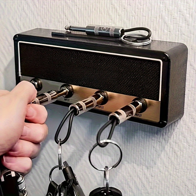 Juego de 4 llaveros creativos de metal con altavoz y kit de montaje en pared para decoración del hogar
