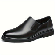 Men's Leather Slip-On Dress Shoes Business Casual Pointed Toe All-Season