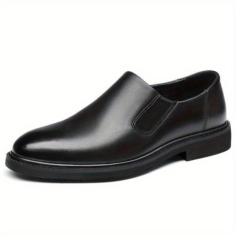 Men's Leather Slip-On Dress Shoes Business Casual Pointed Toe All-Season