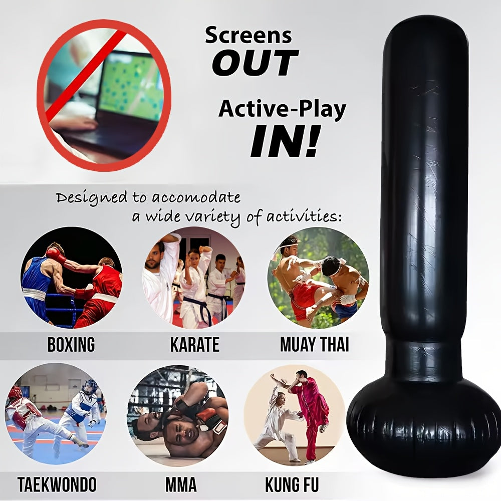 Lightweight Foldable PVC Vertical Punching Bag for Home Gym and Training