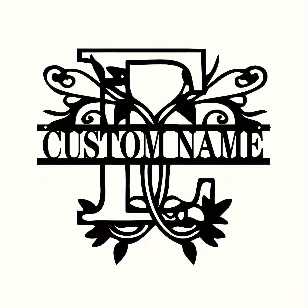 Shaxsiylashtirilgan Metall Devor San'ati - Bo'lingan Lala Monogram Dizayni - Moslashtiriladigan Temir Oila Ismi Belgisi, Uyga Ko'chish, Rojdestvo, Thanksgiving, Bitiruv va 4-Iyul Sovg'alari uchun Mukammal