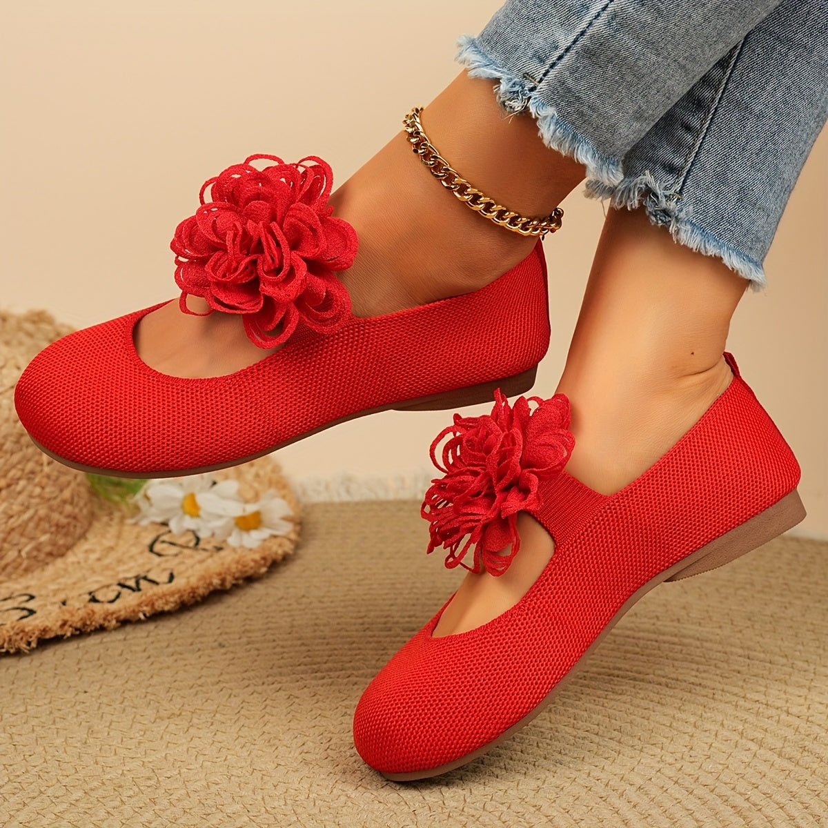 Women's Slip-On Flats Black Cushioned All-Season Dress and Casual Shoes