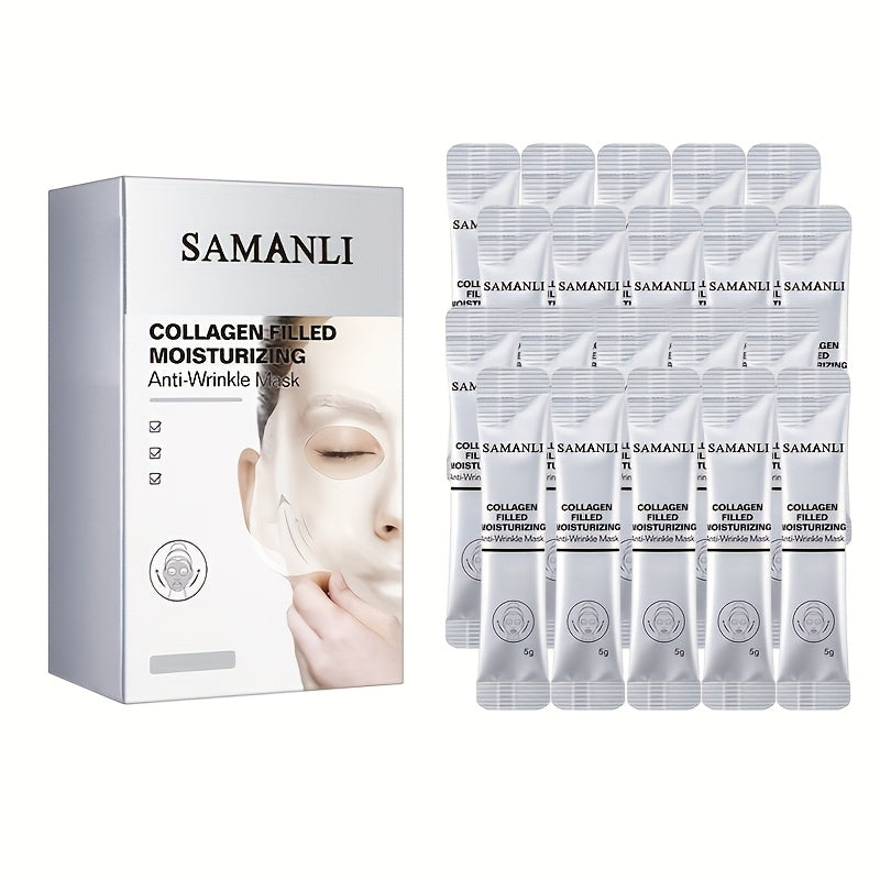 20Pcs Collagen Facial Masks Hydrating Anti-Wrinkle Deep Cleansing