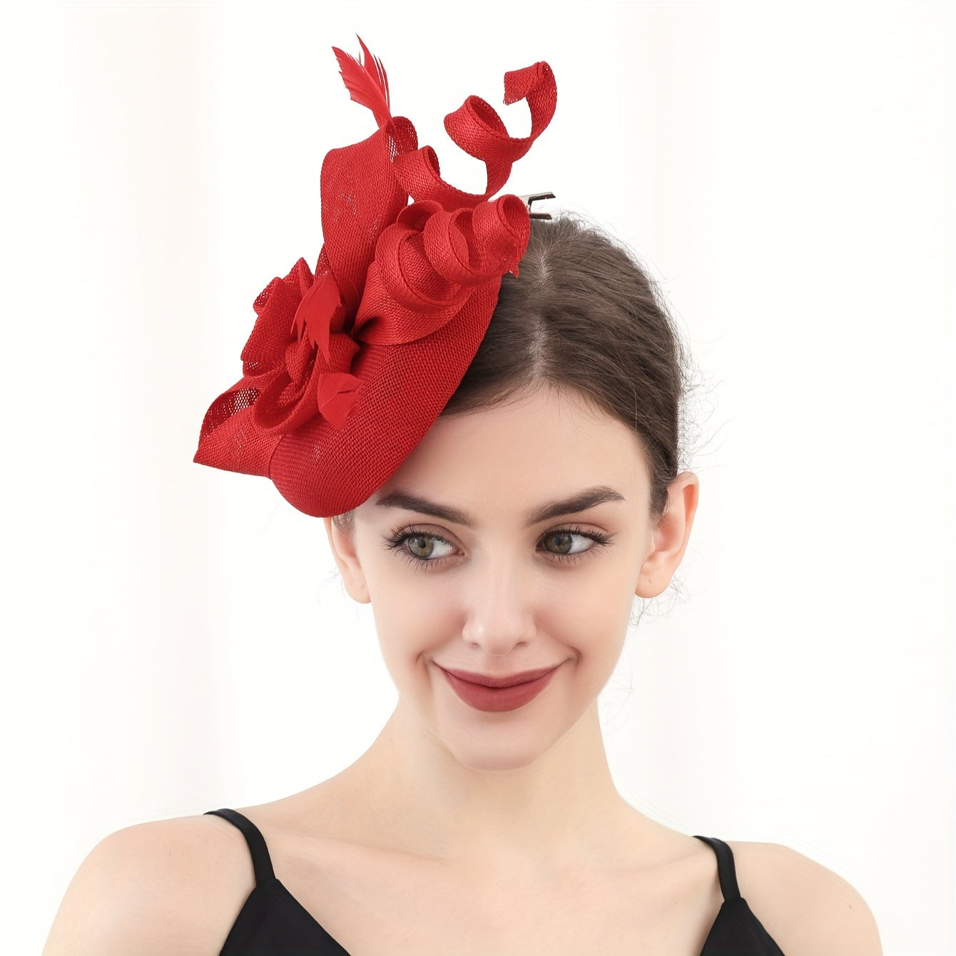 Ayollar uchun vintage linen yuqori qalpoq va sun'iy mo'ynali soch aksessuari