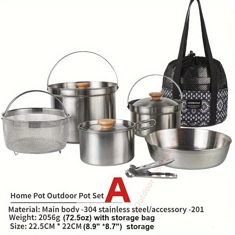 Stainless Steel Pot Set 304 Durable Cookware Kitchen Essential