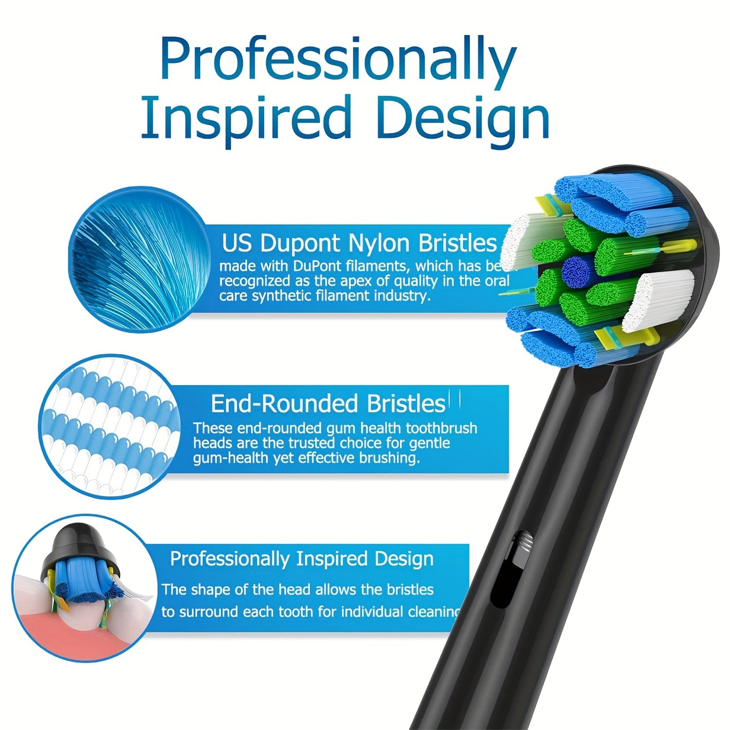Pack de 16 cabezales de cepillo de dientes de repuesto para sensibilidad y limpieza de precisión