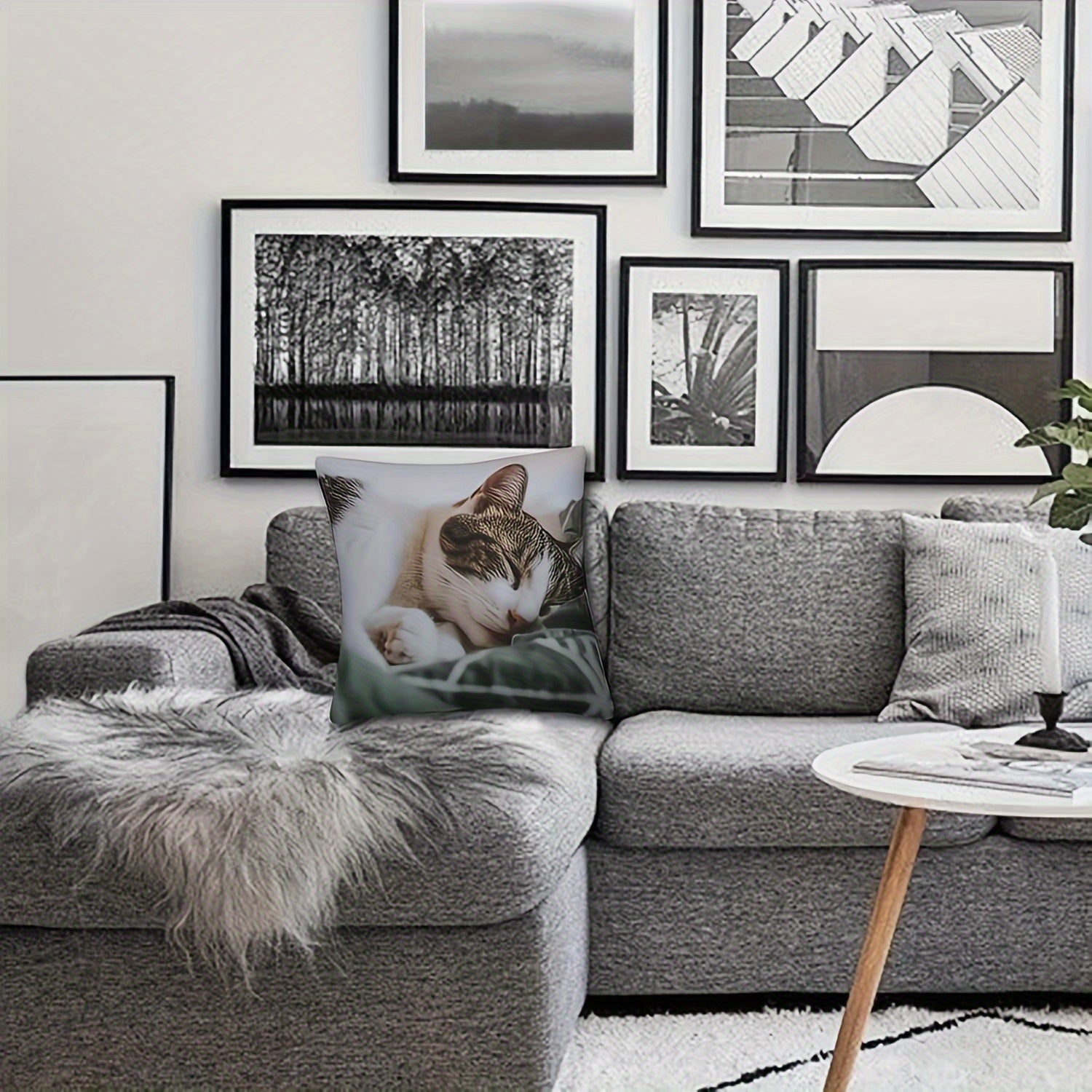 Personalized Pet Photo Cushion Cover 18x18 Inches Custom Photo Pillowcase Knit Fabric