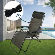 Black Zero Gravity Chair Replacement Fabric Set for Lounge and Patio Recliners