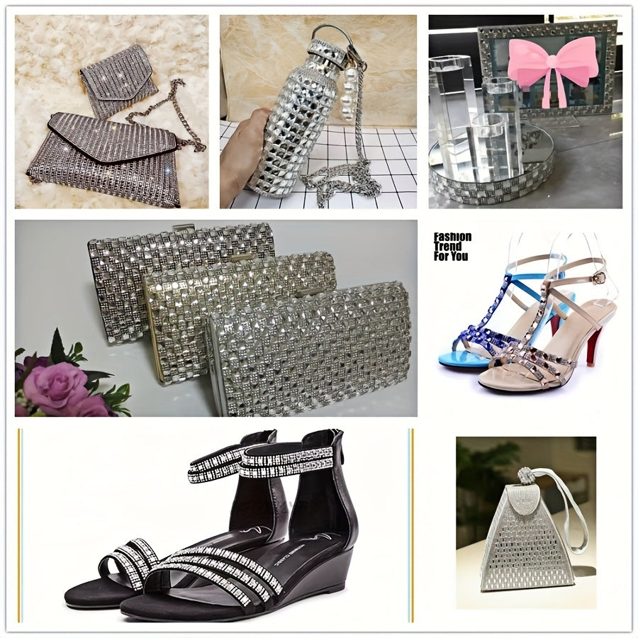 Rhinestone Trim Strip 0.7cm Wide Crystal Ribbon for Fashion Shoes Decor