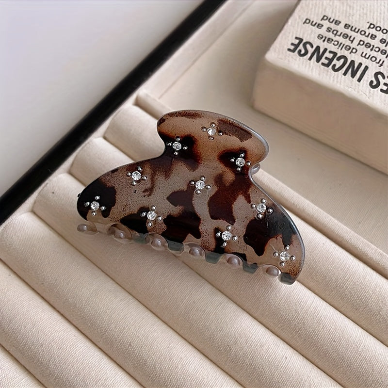 Girls Rhinestone Hair Clip for Half-Braided Ponytails Elegant Plastic Accessory