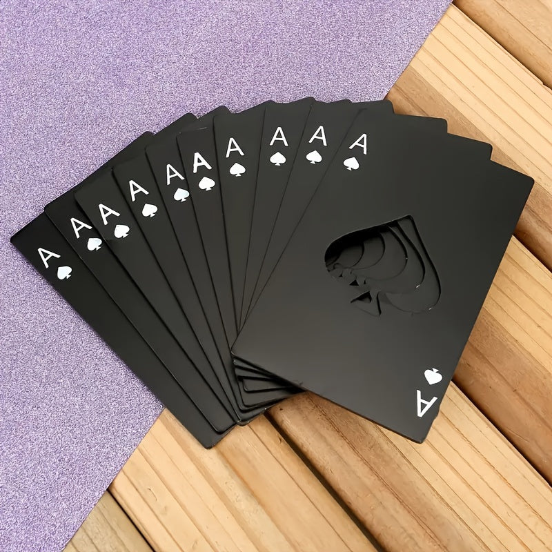 "Ace of Spades" shishani ochuvchi - metall, poker karta dizayni, zanglamaydigan po'lat, cho'ntak o'lchamida, xona dekoratsiyasi.