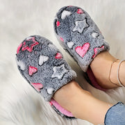 Женские тапочки из бархата с мягкой подошвой, противоскользящие, теплые, с милым дизайном звезды