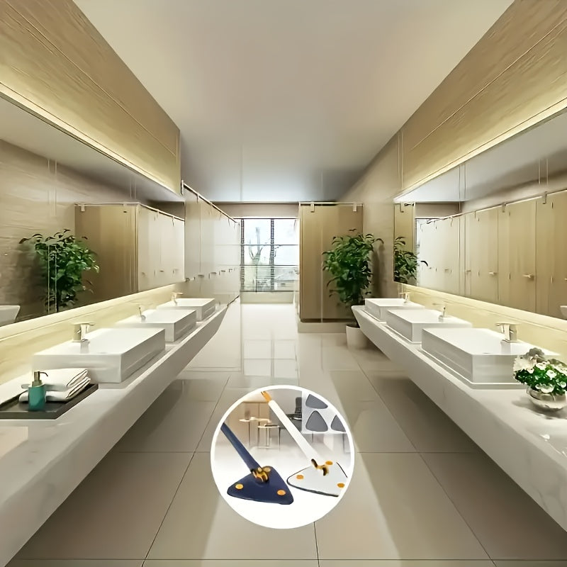 Triangular 360° Rotating Mop with Long Handle for Wet and Dry Floor Cleaning