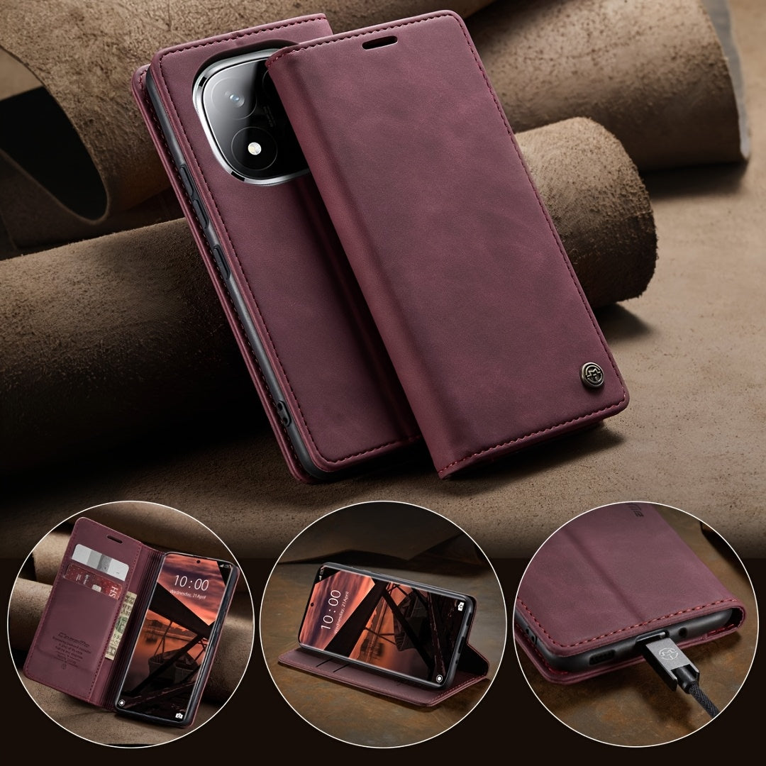 Искусственный кожаный чехол для телефона с отделениями для карт и подставкой для Redmi Note 14 5G 4G Pro Plus