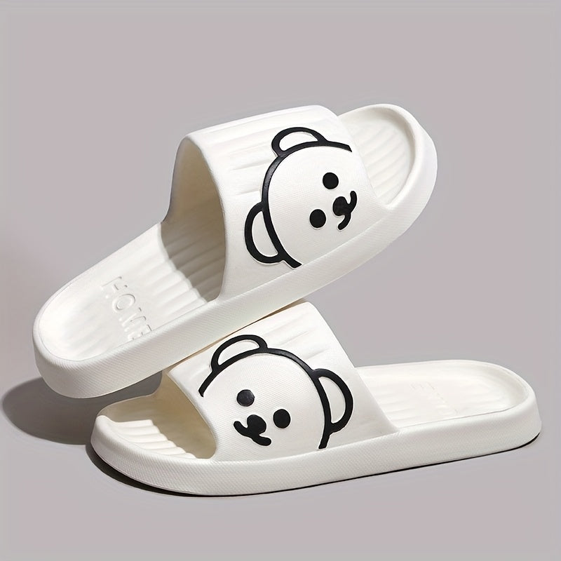 Women’s Eva Bear Design Slippers Non-Slip Indoor Outdoor Shoes Pink White