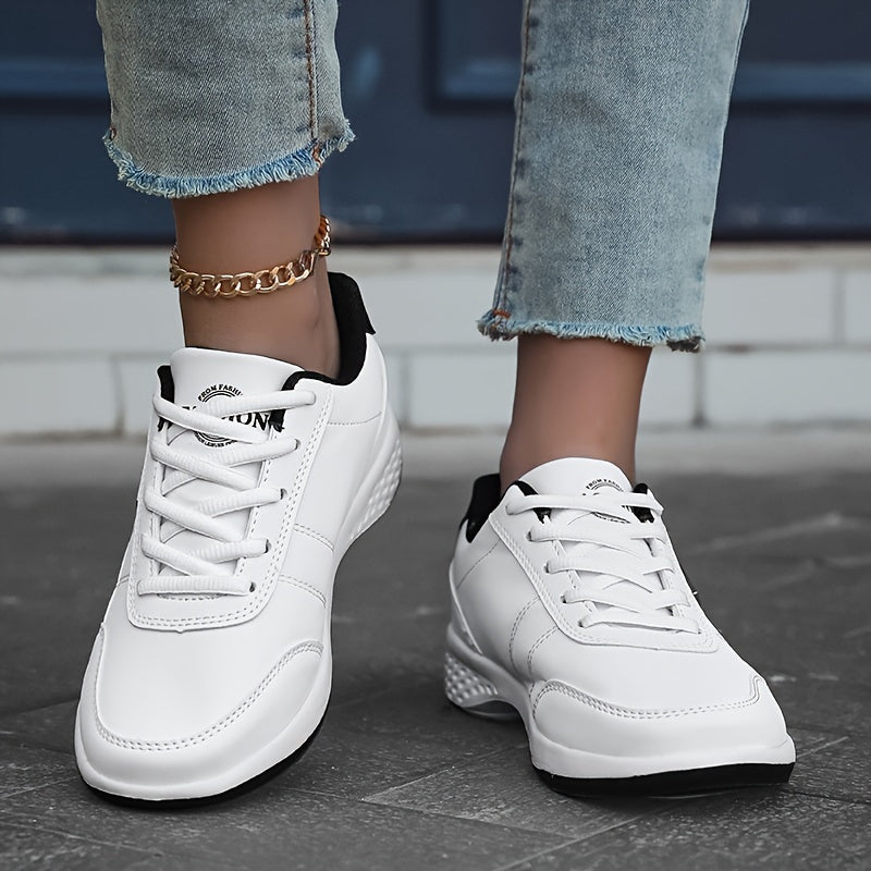 Women's Casual Lace-Up Sneakers with Platform Soft Sole Low Top All-Season