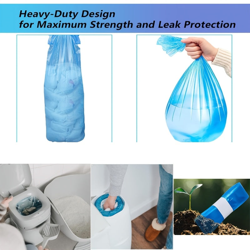 Leak-Proof Odor Control Diaper Pail Refills Blue White Striped Bags