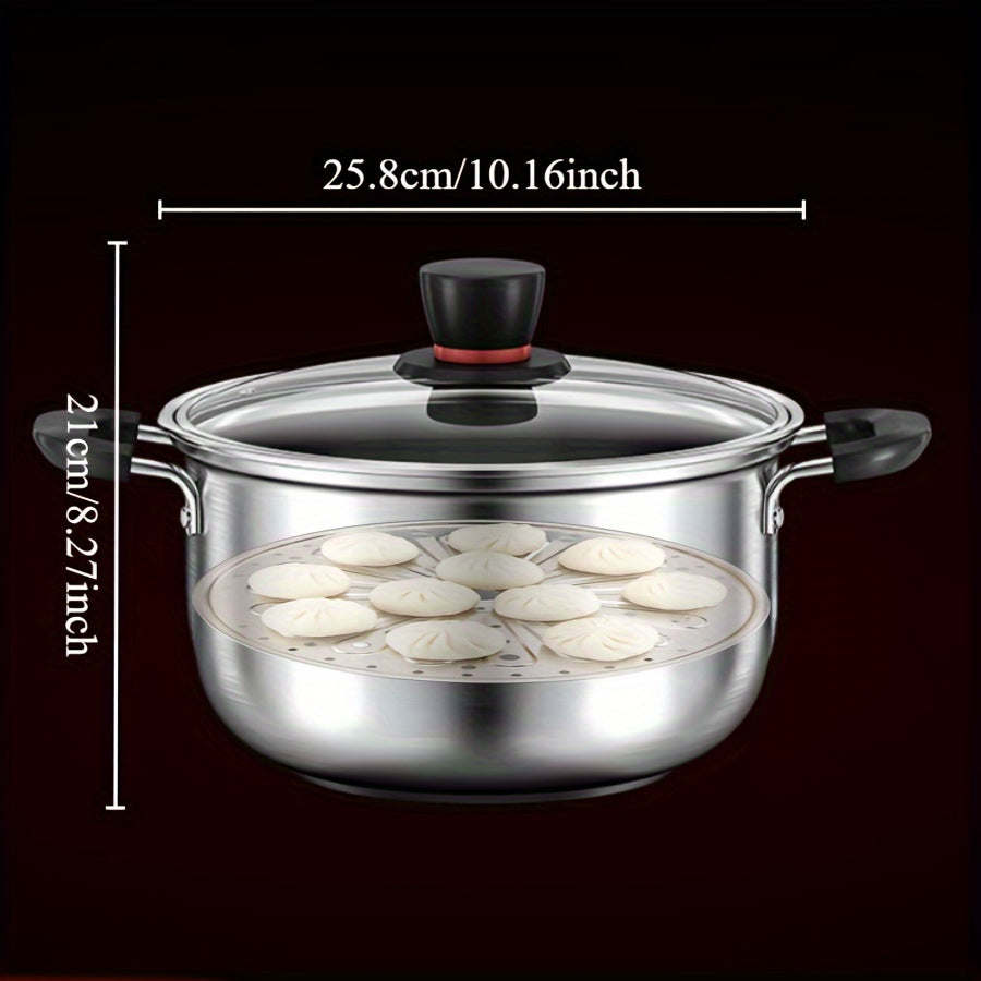 Stainless Steel Multi-Functional Cooking Pot for Soup Steaming Noodles and Boiling