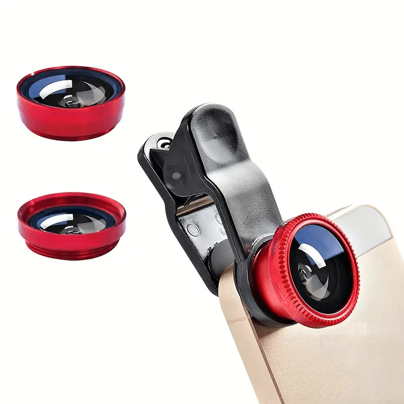 3-in-1 Smartphone Camera Lens Kit Fisheye Wide-Angle Macro Clip-On Photography