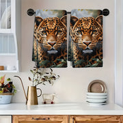 Set Of 2 Leopard Print Kitchen Towels, Ultra-Soft, Absorbent, 16x24 Inches