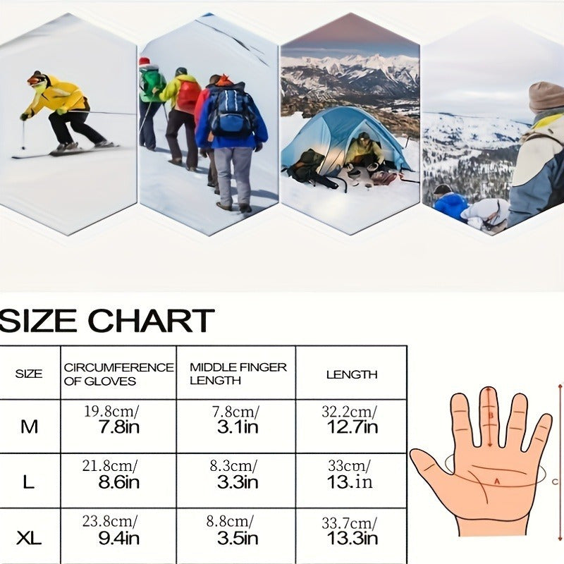 Men and Women Waterproof Touchscreen Ski Gloves with Knit Fabric