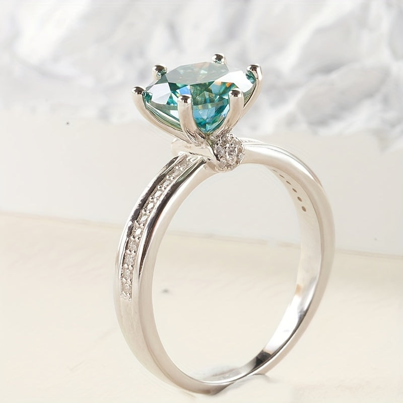 Elegant Moissanite Engagement Ring 3.0 Carat Sterling Silver Wedding Promise Jewelry