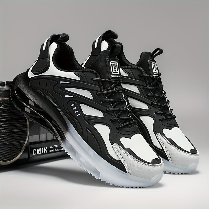 Erkaklar uchun qora yugurish krossovkalari - nafas oladigan, suv o'tkazmaydigan, zarbani yutuvchi, mustahkam kauchuk taglik - ochiq havoda faoliyatlar, yurish, yugurish uchun - bog'ichli, barcha mavsumlar uchun