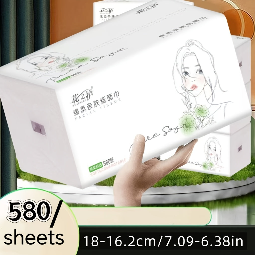 580pcs Soft 5-Layer Paper Towels Bamboo Non-Fluorescent for Home Restaurant Travel