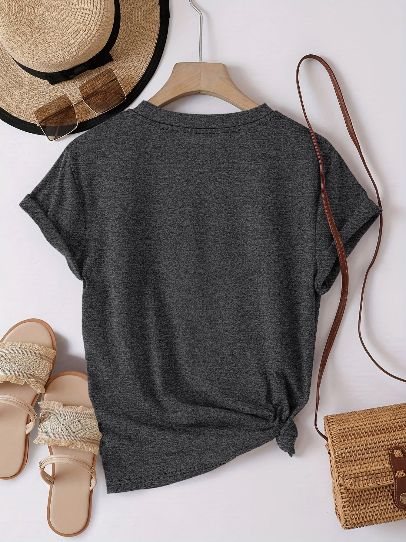 Plus Size Women's Smiling Face Graphic Casual Sports T-Shirt Breathable Stretchy Top