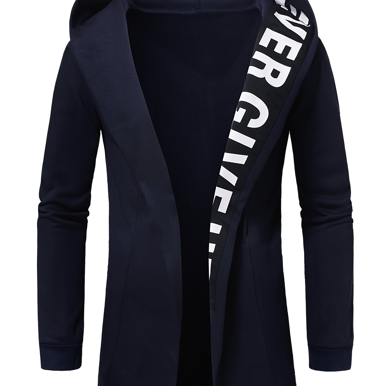 Chaqueta de cárdigan con capucha para hombre, de poliéster y elastano, color sólido, primavera y otoño, corte regular